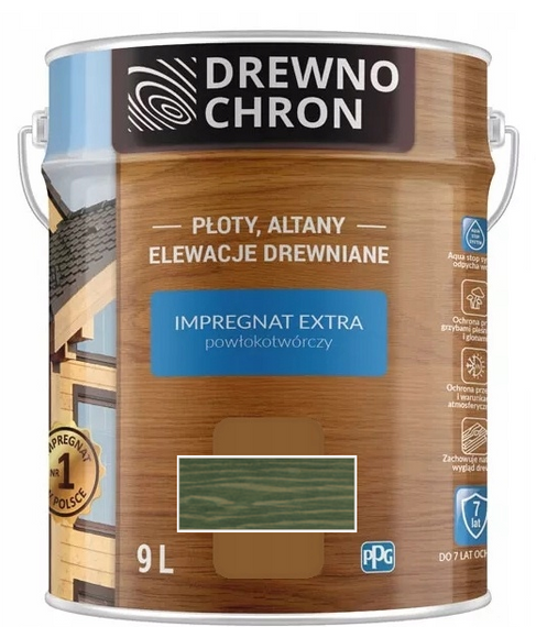 Drewnochron Impregnat Extra do drewna 9L - Zielony