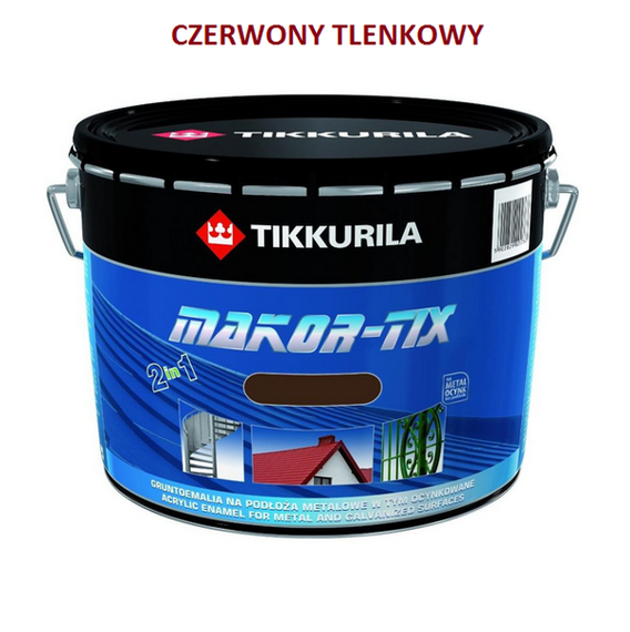 Makor-Tix Tikkurila 10L - farba na dach - czerwony tlenkowy 