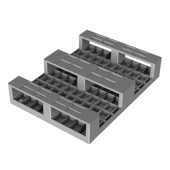 Paletka plastikowa z płozami 800 x 600mm / Półpaleta czarna - P8