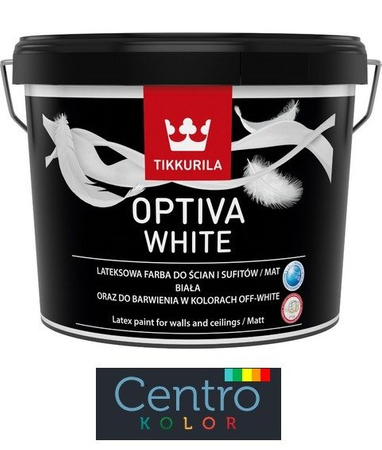 Farba do ścian Tikkurila Optiva White 9L / biały mat