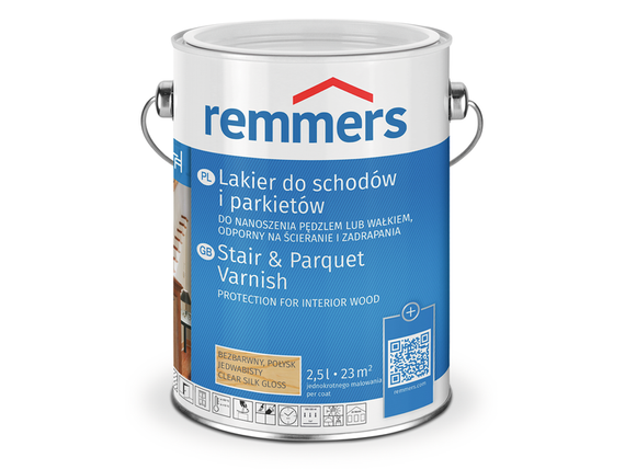 Remmers Lakier do schodów i parkietów- bezbarwny połysk jedwabisty 2,5L