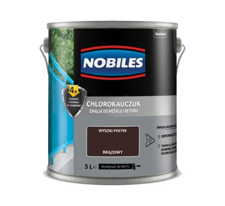 Nobiles farba na metal i beton Chlorokauczuk 10L - Czarny