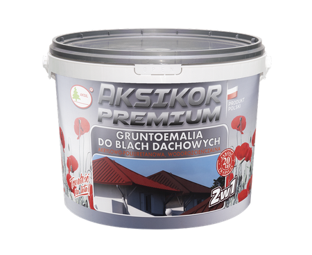 AKSIKOR Premium  farba na dach 10L Popielaty RAL 7037