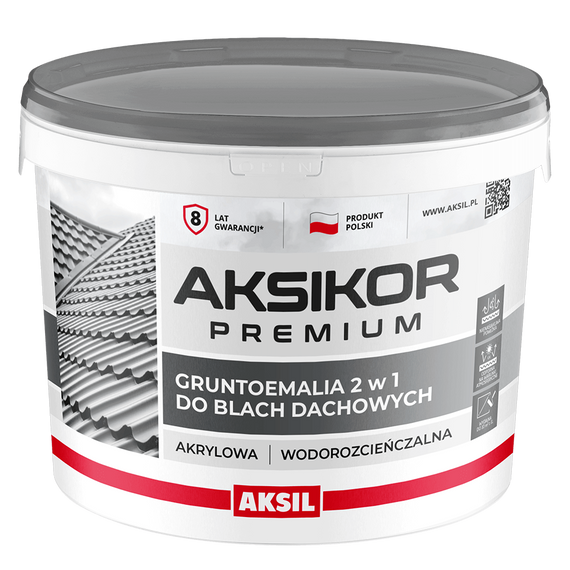 AKSIKOR Premium  farba na dach 10L Antracyt  RAL 7016