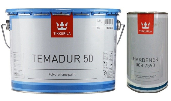 Farba poliuretanowa Tikkurila Temadur 50 nawierzchniowa - półpołysk 3 L