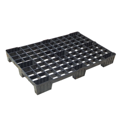 Europaleta plastikowa ażurowa bez płóz 1200 x 800mm - czarna P2