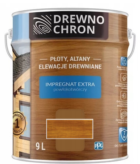 Drewnochron Impregnat Extra do drewna 9L - Dąb