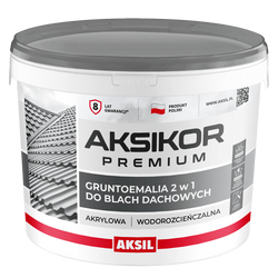 AKSIKOR Premium  farba na dach 10L Popielaty RAL 7037