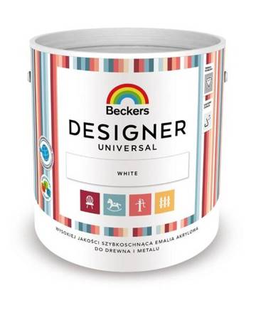 Beckers Designer Universal 2,5 L - farba wodorozcieńczalna do drewna i metalu - White