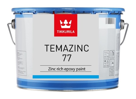 Farba przemysłowa TEMAZINC 77 Tikkurila - farba epoksydowa podkładowa z cynkiem  - szary 8 L